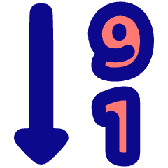Descending Number Order Icon from Plump Pop Set