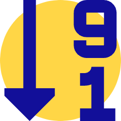 Descending Number Order Icon from Sharp Pop Set