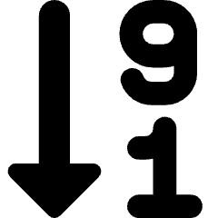 Descending Number Order Icon from Core Solid Set