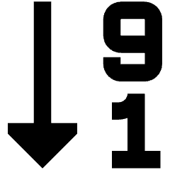Descending Number Order Icon from Sharp Remix Set