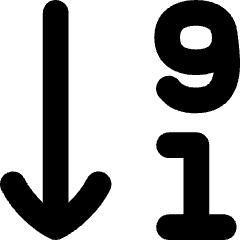 Descending Number Order Icon from Flex Solid Set