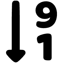 Descending Number Order Icon from Plump Solid Set