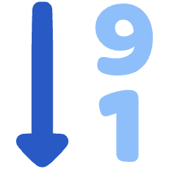 Descending Number Order Icon from Plump Flat Set