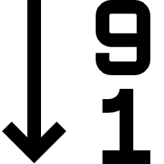 Descending Number Order Icon from Sharp Line Set