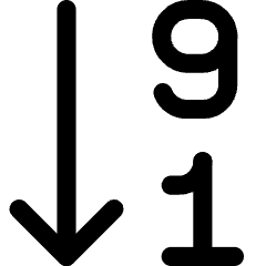 Descending Number Order Icon from Core Line Set