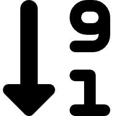 Descending Number Order Icon from Micro Solid Set