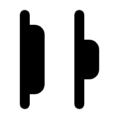 Distribute Left Icon from Rounded Line - Streamline Material Set