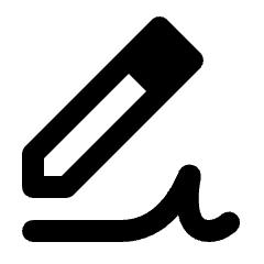 Fill And Sign Icon from Rounded Line - Streamline Material Set