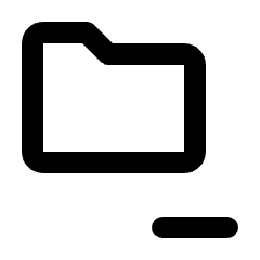 Folder Subtract Icon from Rounded Line - Streamline Material Set