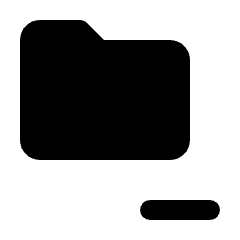 Folder Subtract Fill Icon from Rounded Fill - Streamline Material Set