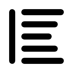 Format Align Left Alt Fill Icon from Rounded Fill - Streamline Material Set