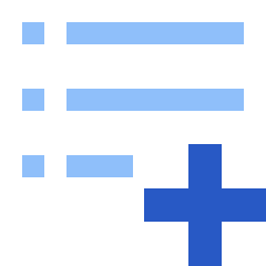 Format List Add Icon from Sharp Flat Set