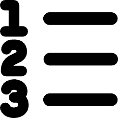 Format List Numbered Icon from Flex Solid Set