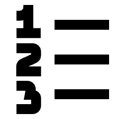 Format List Numbered Icon from Sharp Line Set