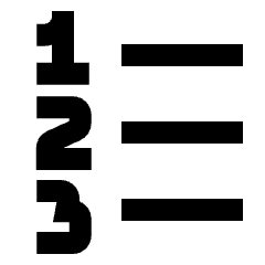 Format List Numbered Icon from Sharp Solid Set