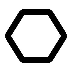 Hexagon Icon from Rounded Line - Streamline Material Set