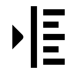 Indent Left Icon from Outlined Line - Streamline Material Set