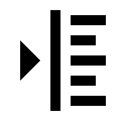 Indent Left Fill Icon from Sharp Fill - Streamline Material Set