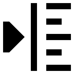 Indent Left Icon from Sharp Solid Set