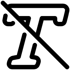 Italic Off Icon from Plump Line Set