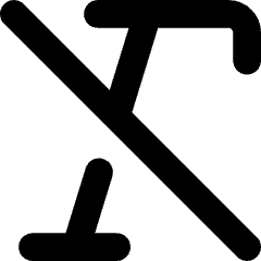 Italic Off Icon from Core Solid Set