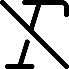 Italic Off Icon from Core Line Set