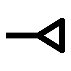 Line End Inverted Triangle Icon from Outlined Line - Material Pro Set