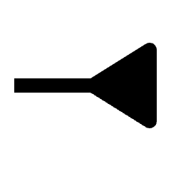Line End Inverted Triangle Fill Icon from Rounded Fill - Streamline Material Set