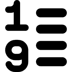 List 1 To 9 Icon from Core Remix Set