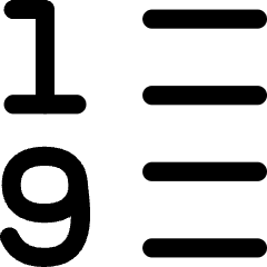 List 1 To 9 Icon from Flex Line Set