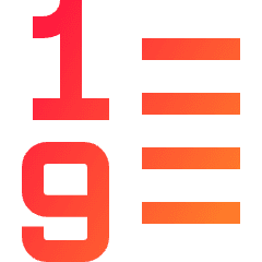 List 1 To 9 Icon from Sharp Gradient Set