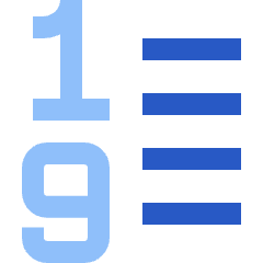 List 1 To 9 Icon from Sharp Flat Set