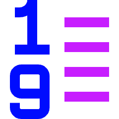 List 1 To 9 Icon from Sharp Neon Set