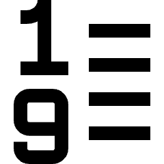 List 1 To 9 Icon from Sharp Line Set