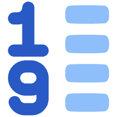 List 1 To 9 Icon from Plump Flat Set