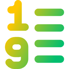 List 1 To 9 Icon from Core Gradient Set
