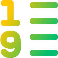 List 1 To 9 Icon from Flex Gradient Set
