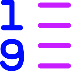 List 1 To 9 Icon from Flex Neon Set