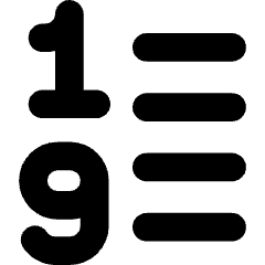 List 1 To 9 Icon from Core Solid Set