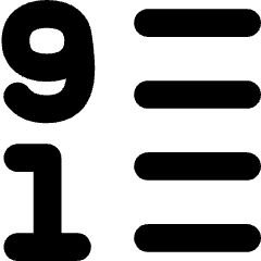 List 9 To 1 Icon from Flex Solid Set