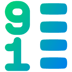 List 9 To 1 Icon from Plump Gradient Set