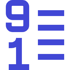 List 9 To 1 Icon from Sharp Duo Set