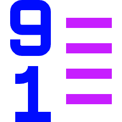 List 9 To 1 Icon from Sharp Neon Set