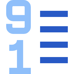 List 9 To 1 Icon from Sharp Flat Set