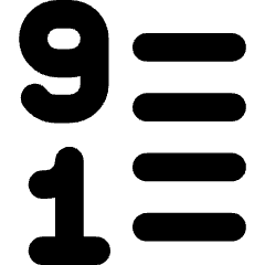 List 9 To 1 Icon from Core Solid Set