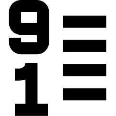 List 9 To 1 Icon from Sharp Remix Set