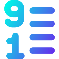 List 9 To 1 Icon from Core Gradient Set