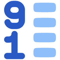 List 9 To 1 Icon from Plump Flat Set