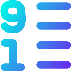 List 9 To 1 Icon from Flex Gradient Set