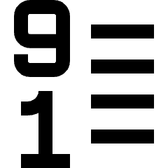 List 9 To 1 Icon from Sharp Line Set